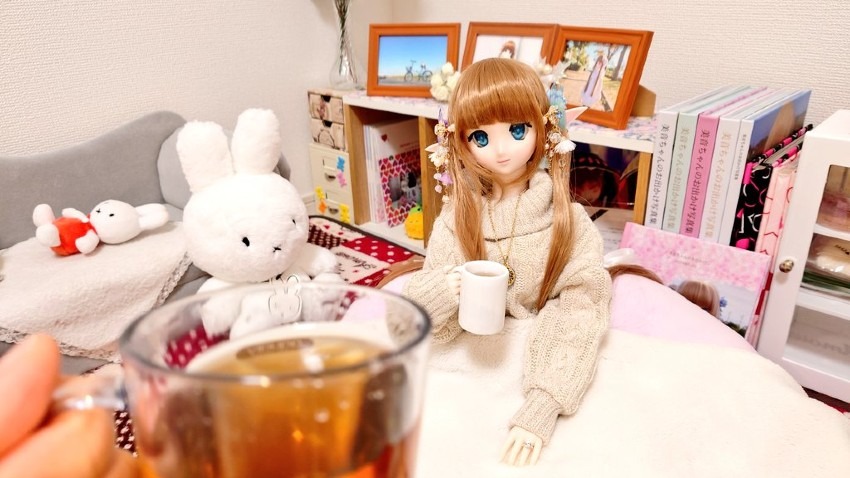 🍵美音ちゃんと一緒に麦茶を頂いたよ💕🍵